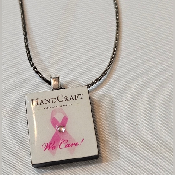 Hand Crafted Artisan Collection Brest Cancer Awareness Scrabble Tile necklace - Picture 11 of 17